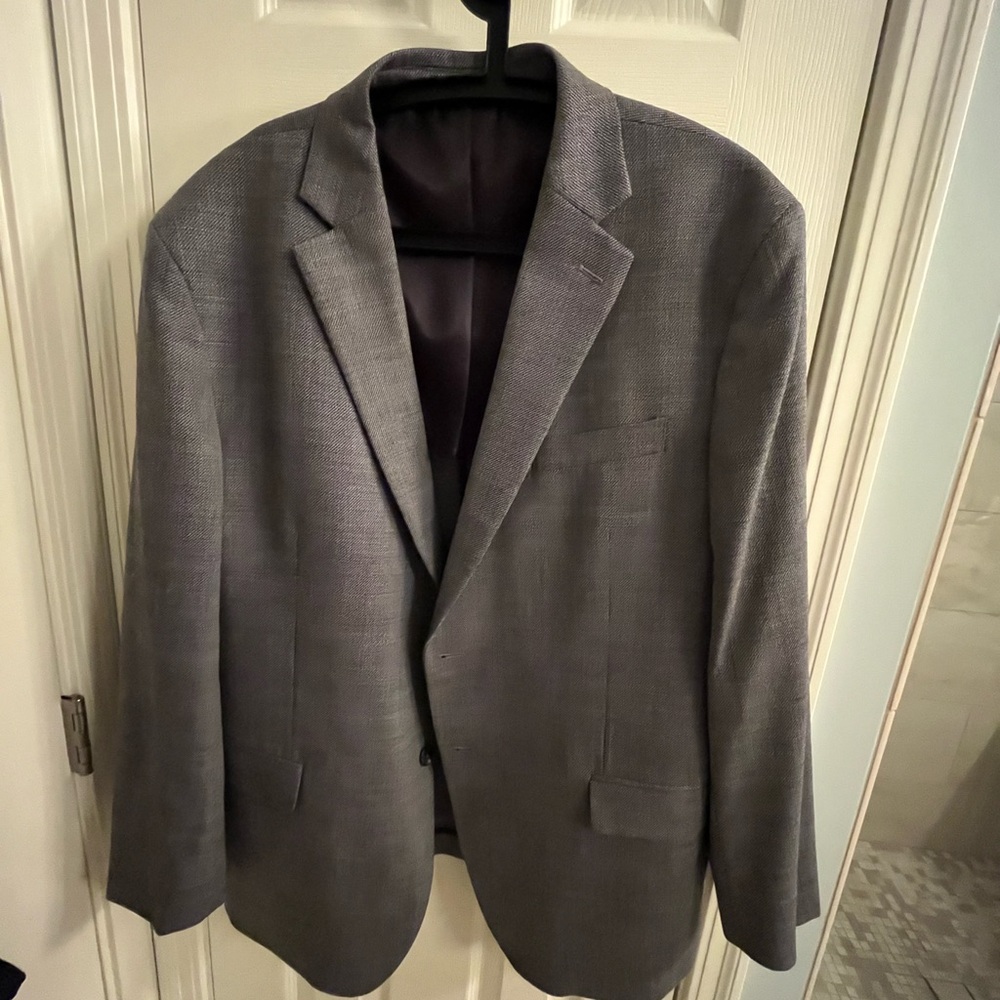Gray Slim-Fit Blazer with Notched Lapel